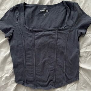 Hollister Co. Blue Corset Baby Tee